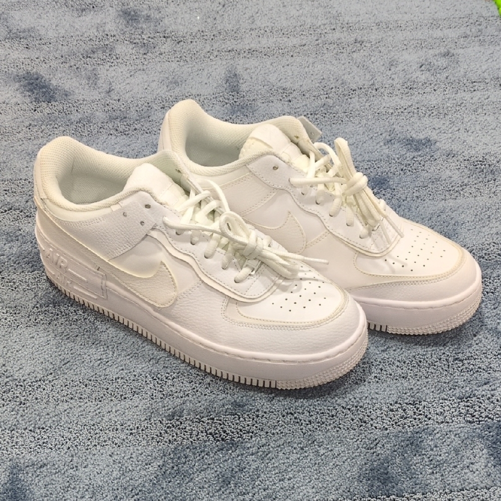 Women's Nike Air Force 1 Shadow Triple White Sneakers